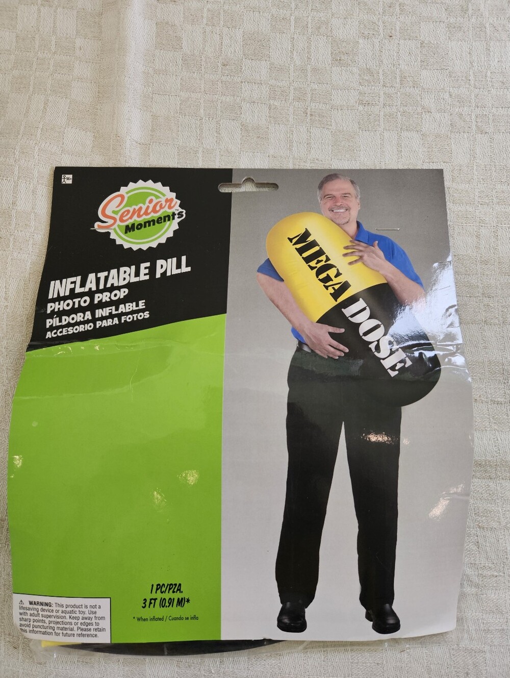 3' LARGE Party INFLATABLE MEGA DOSE Capsule Pill PROP NEW Senior Moments GAG FUN